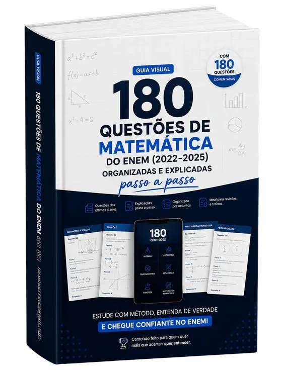 Capa do Guia Visual das 180 Questões de Matemática do ENEM